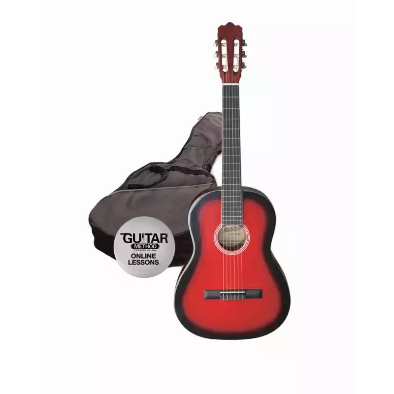 Ashton 1/2 Size Classical Guitar Starter Pack Red